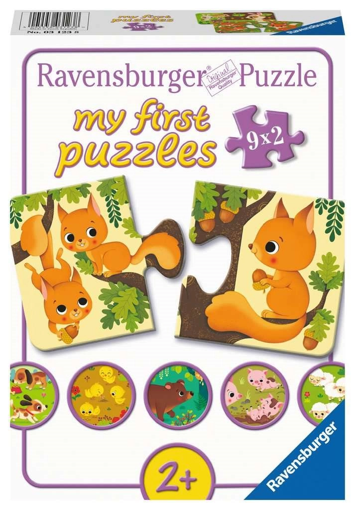 E-shop RAVENSBURGER Moje prvé puzzle – zvieratká a mláďatká, 9×2 dielikov