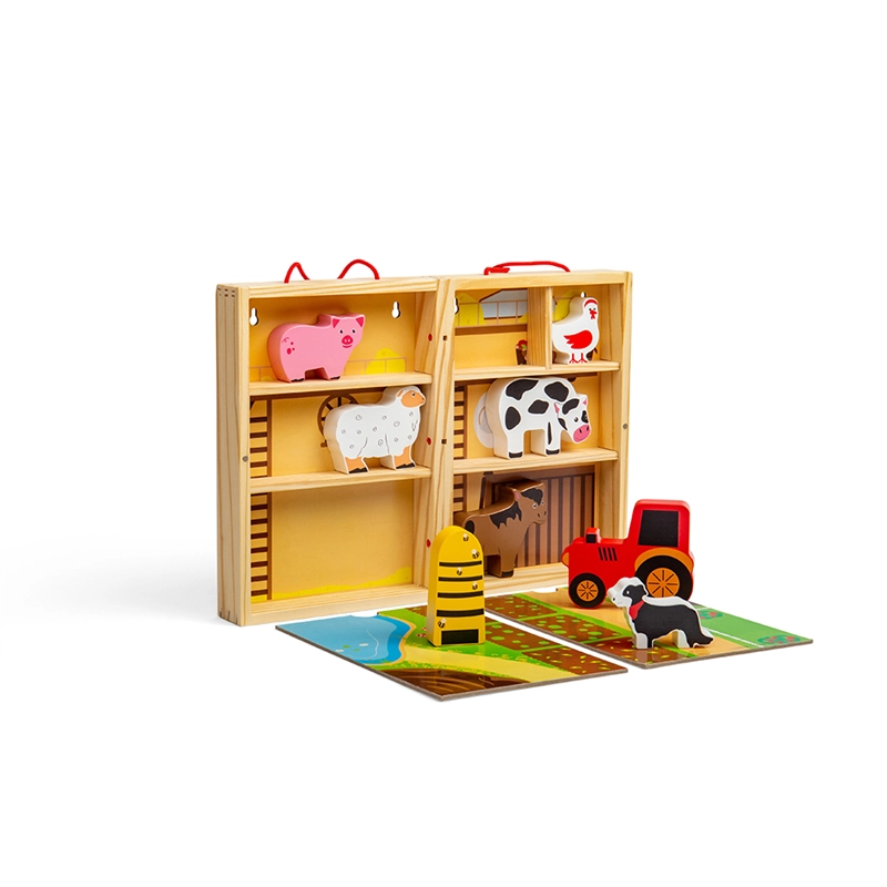E-shop Bigjigs Toys Krabička na hraní farma zvířat