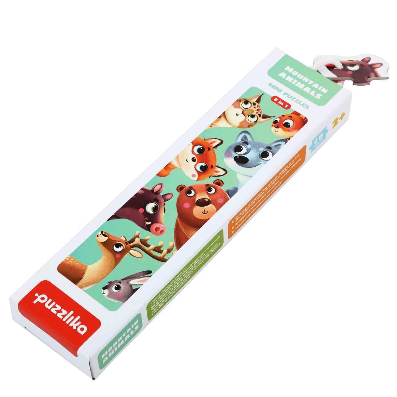 E-shop Puzzlika 14798 Lesní zvířátka naučné 8 zvířátek 16 dielov