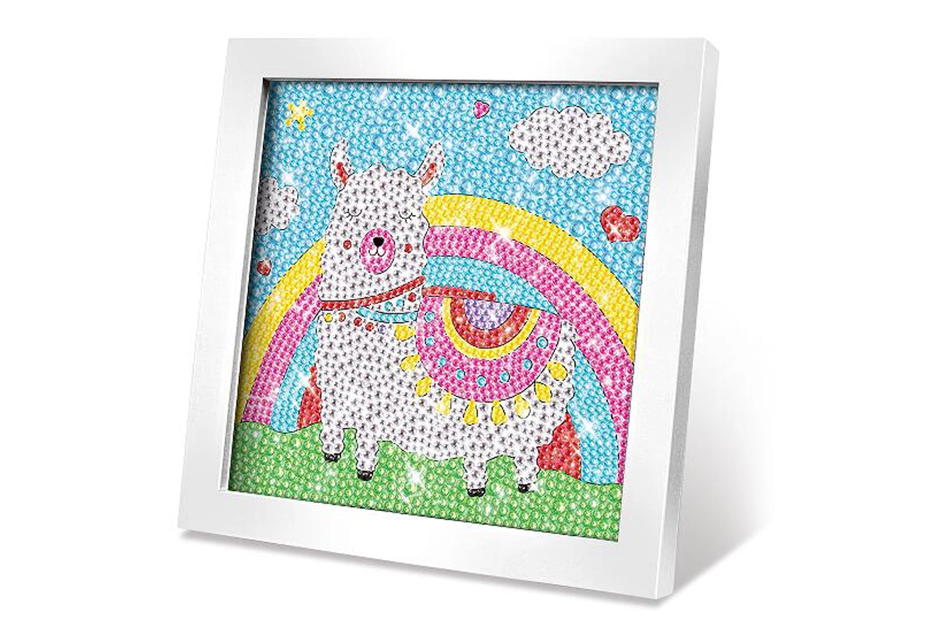 Kreatívna sada obraz s kamienkami – lama 17,5 × 17,5 cm