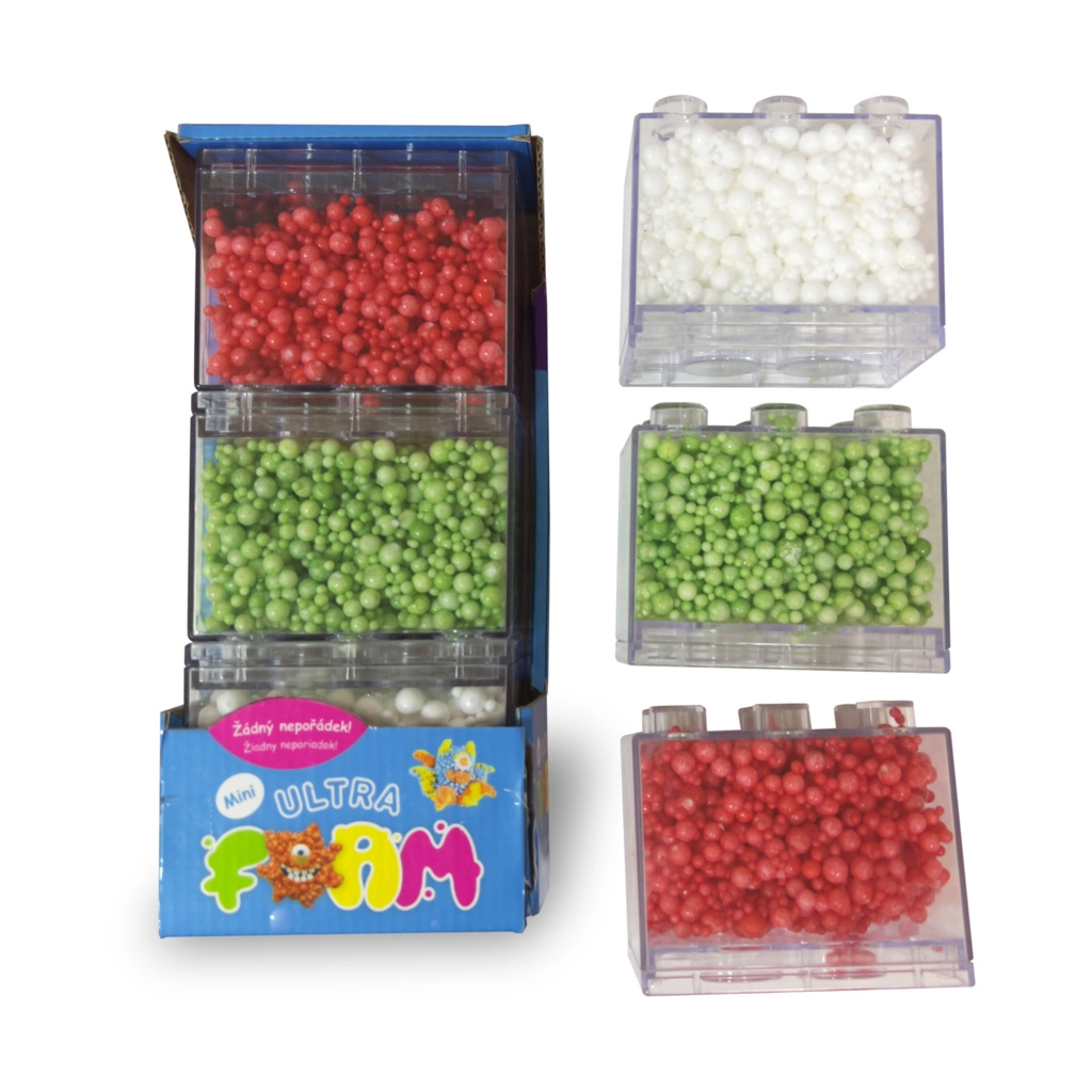 Ultra Foam Mix 3 ks zelená, červená, biela modelovacia hmota