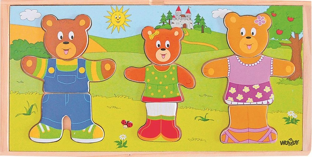 E-shop WOODY obliekacia skladačka – medvedia rodina