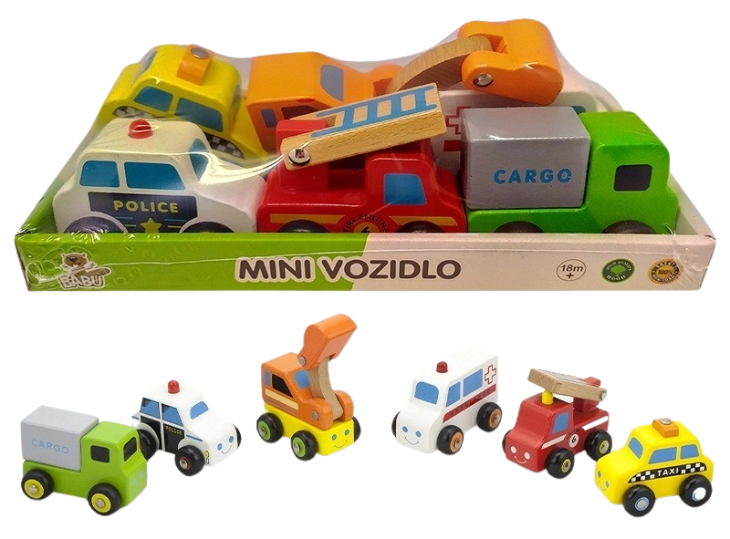 E-shop Studo Wood Mini vozidla 6 ks
