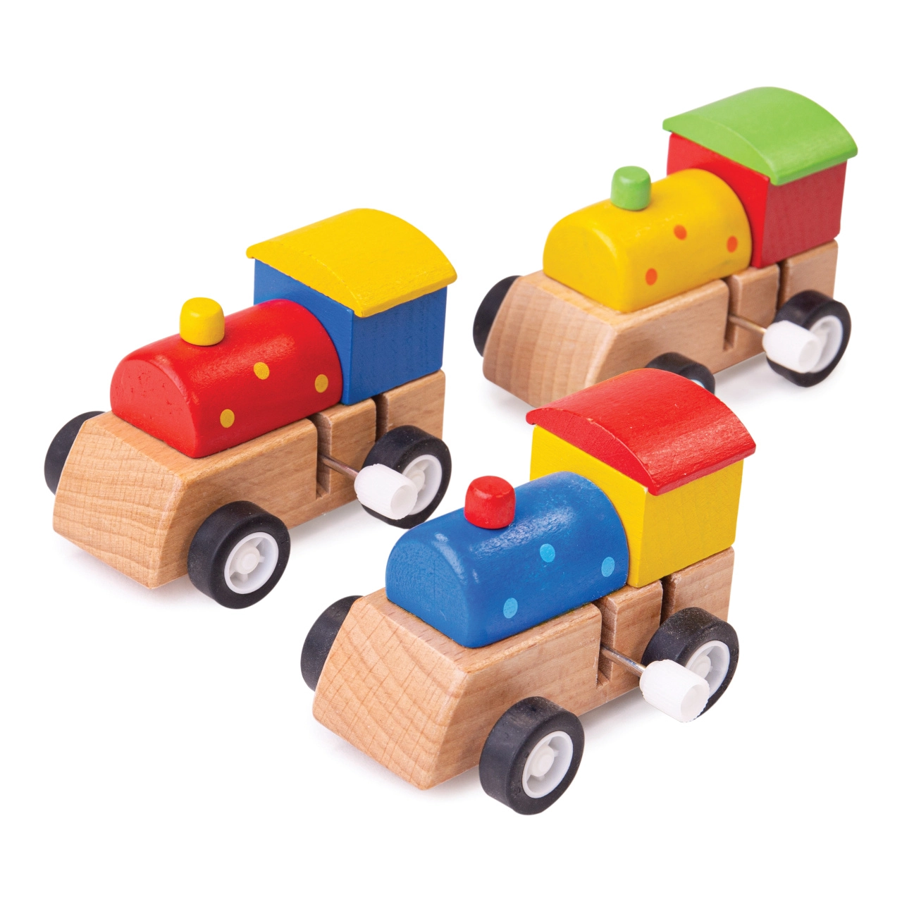 E-shop Bigjigs Toys farebná mašinka na naťahovanie 1 ks