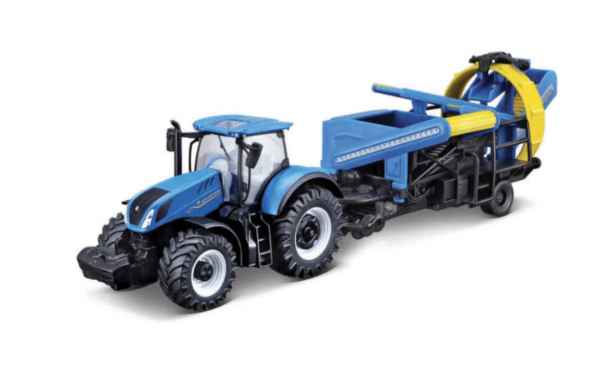 Bburago Farmland traktor New Holland T7.315 HD s kultivátorom 10 cm