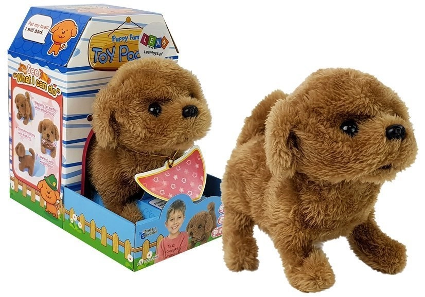 LEAN TOYS Interaktívny psík na batérie hnedý