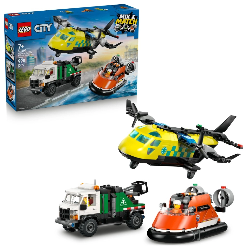 LEGO City Remix: lietadlo, servisné vozidlo a vznášadlo