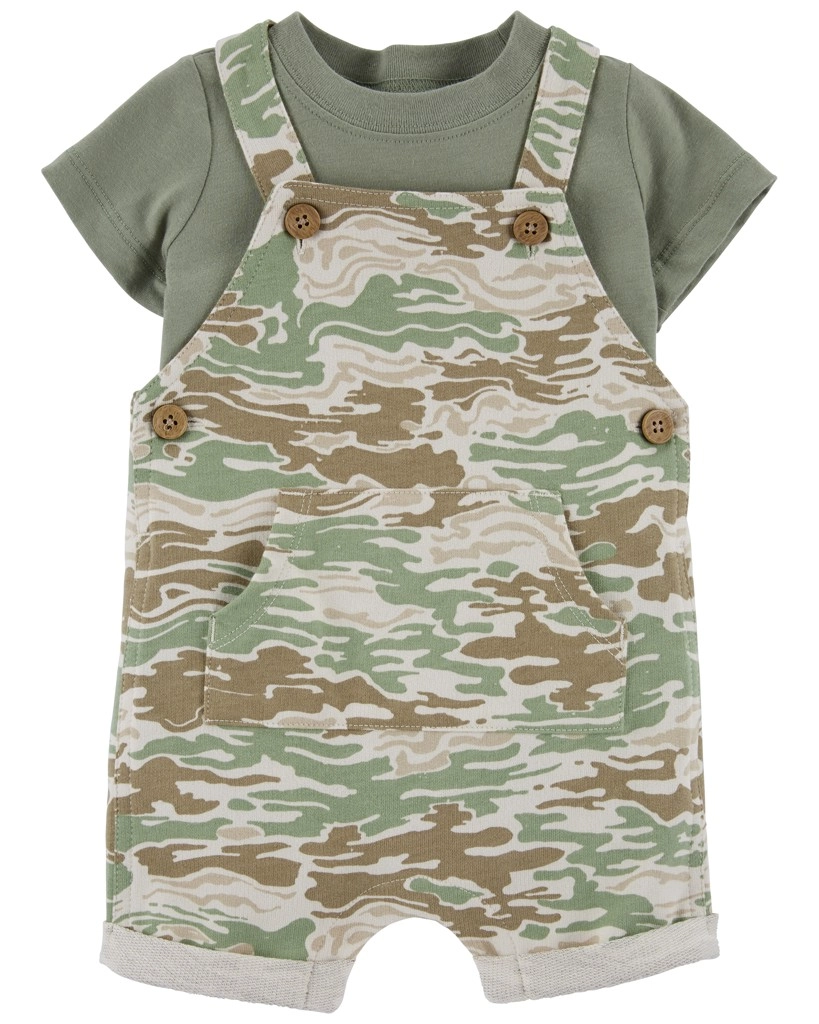 E-shop Carter's Set 2dielny tričko kr. rukáv kraťasy na traky Green Camo chlapec
