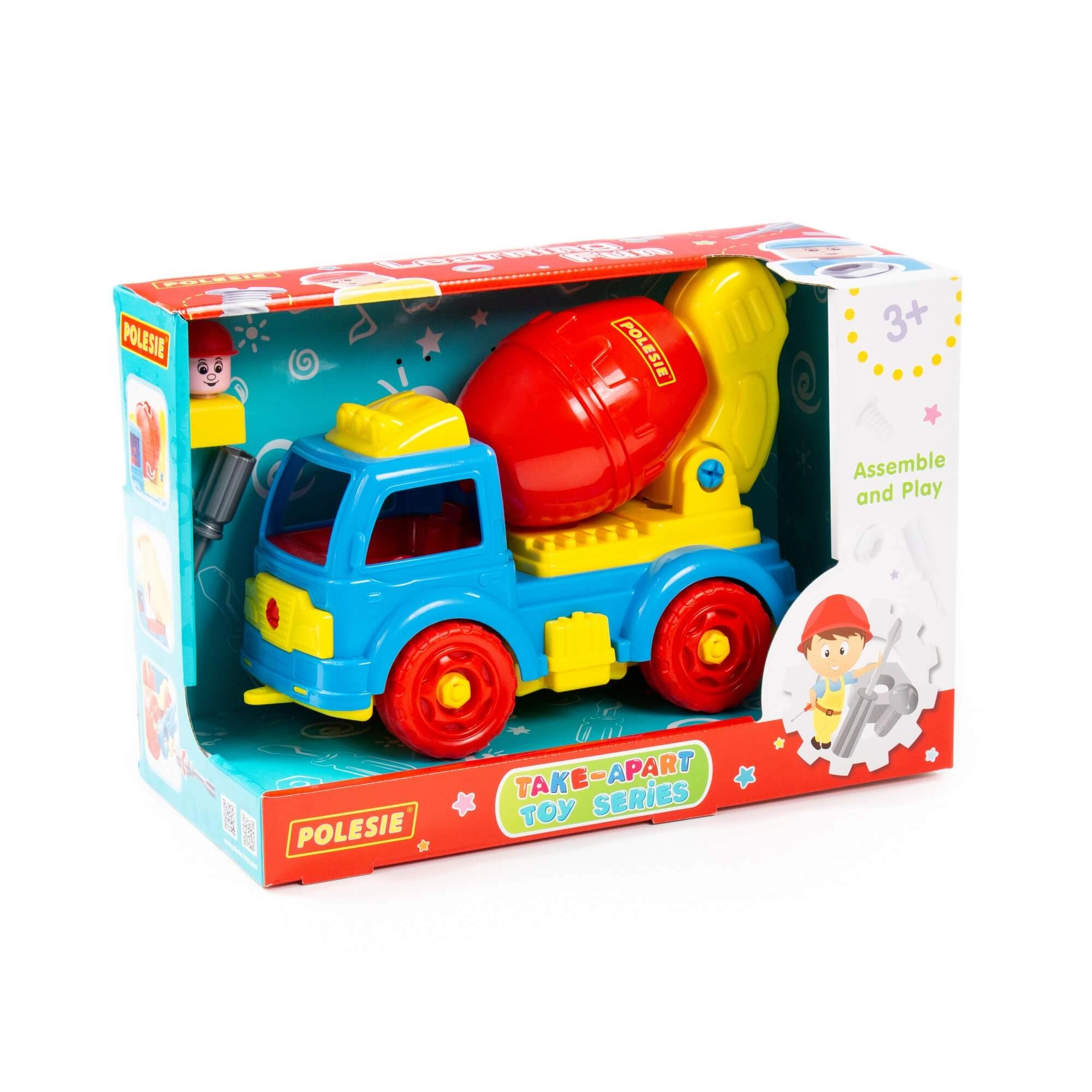 E-shop Lean Toys Stavebné auto otočný domiešavač s figúrkou