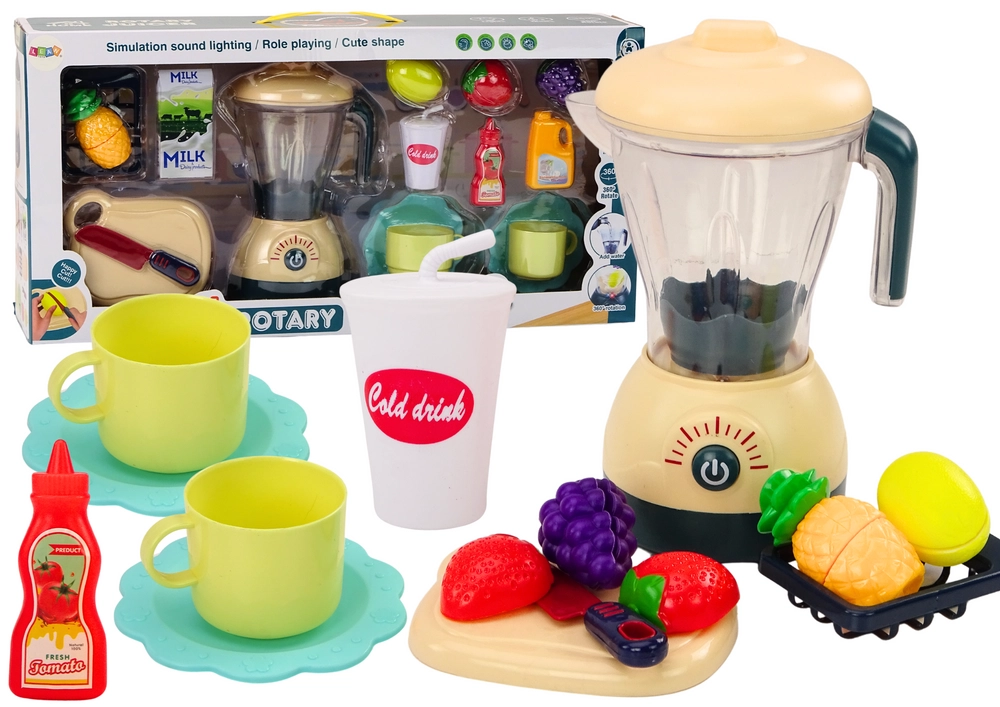 E-shop LEAN Toys 18127 Elektrický mixér s krájačom ovocia, svetlami a zvukmi