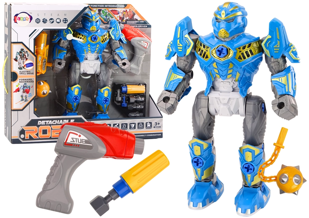 E-shop Modrý skrutkovací robot s vŕtačkou, svetlami a zvukmi
