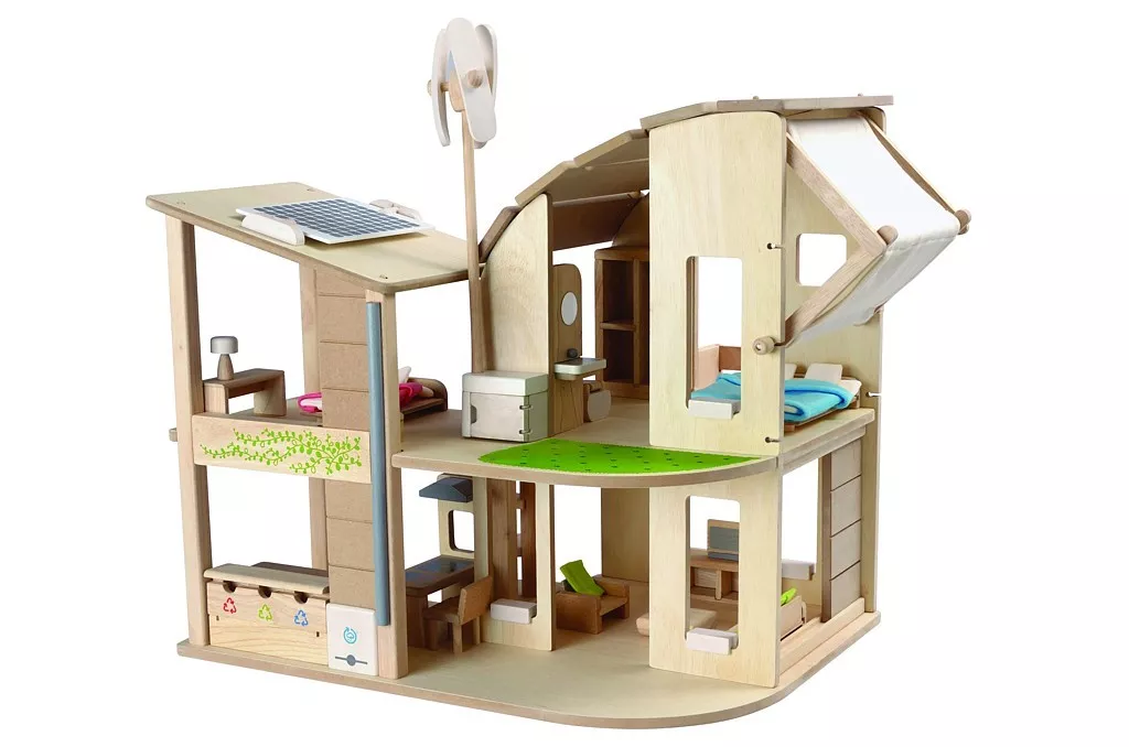 PlanToys eko domček pre bábiky s nábytkom