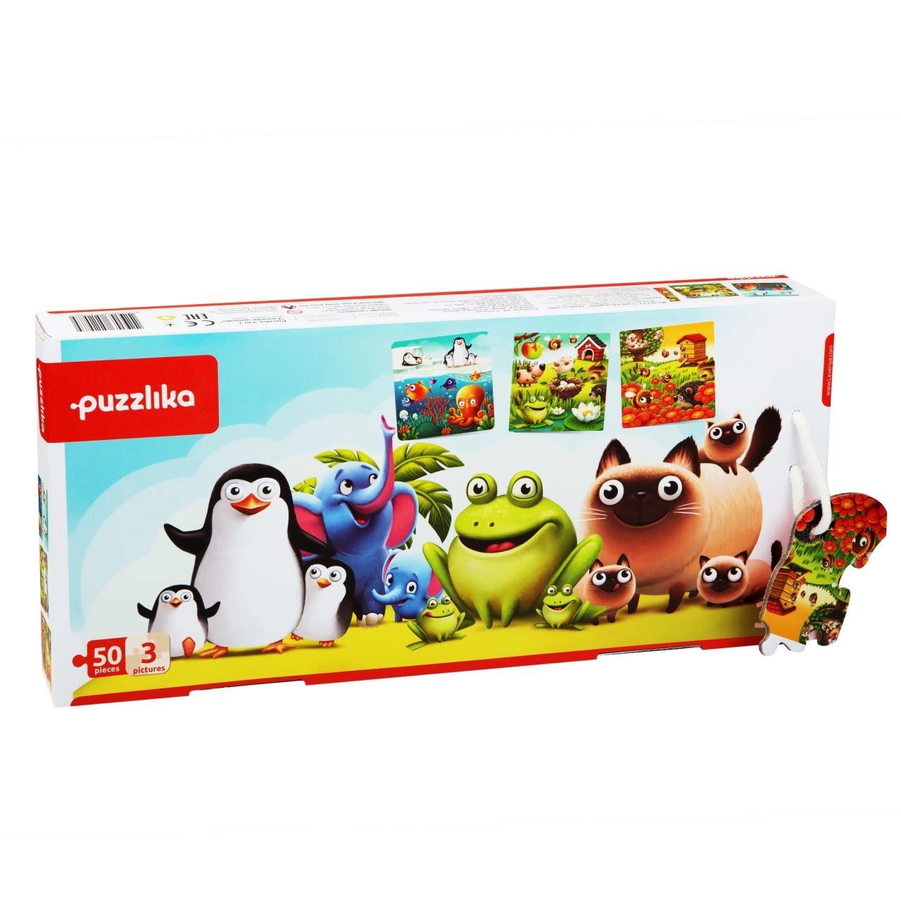 E-shop Puzzlika 12985 Oblíbená zvířátka 3v1 3 obrázky 50 dielov