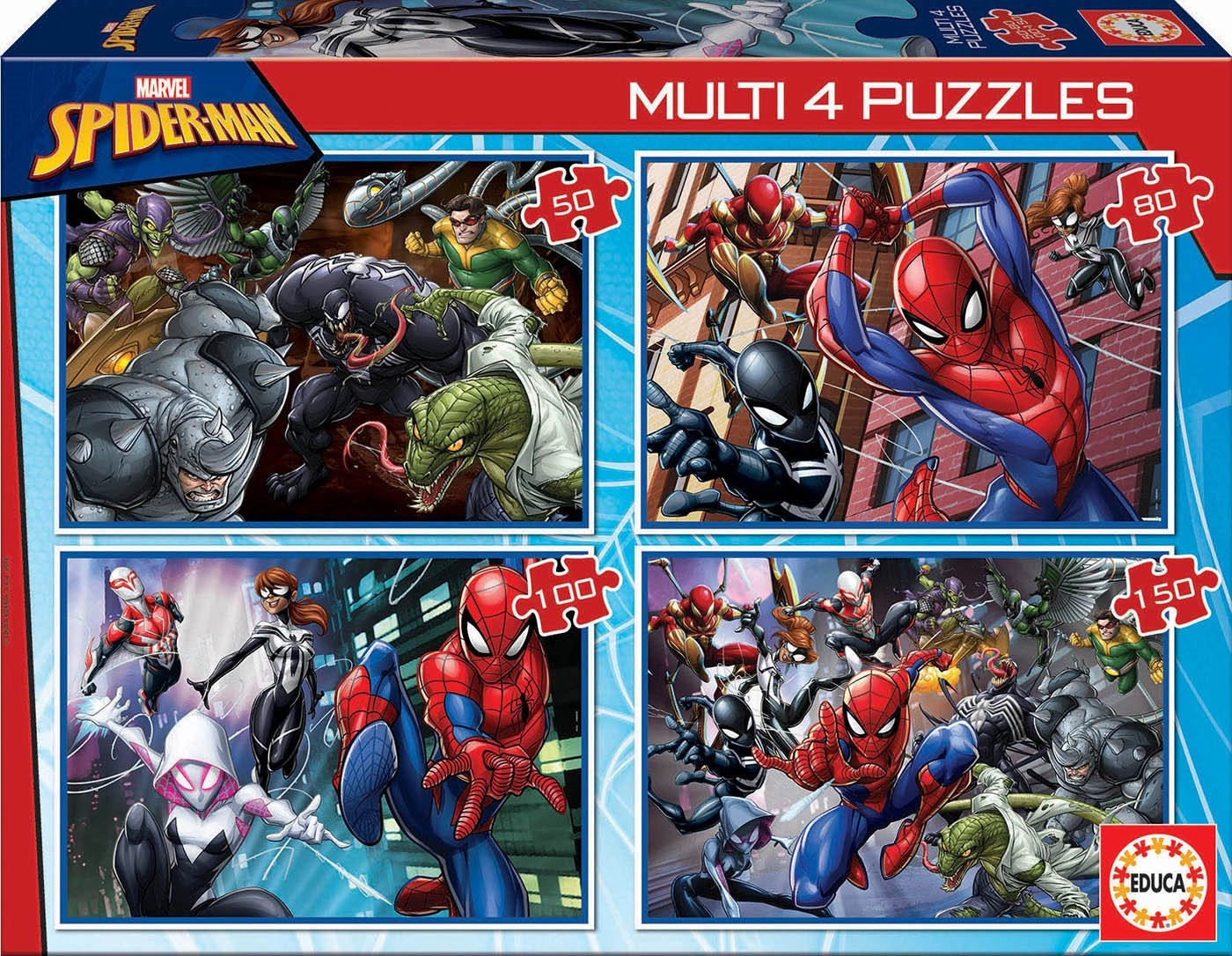 E-shop Educa Spider-Man 4v1 50,80,100,150 dielov
