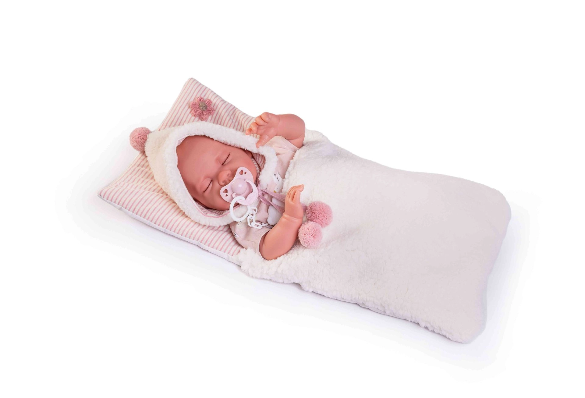 E-shop Antonio Juan 33340 LUNA spící realistická miminko s měkkým látkovým tělem 42 cm