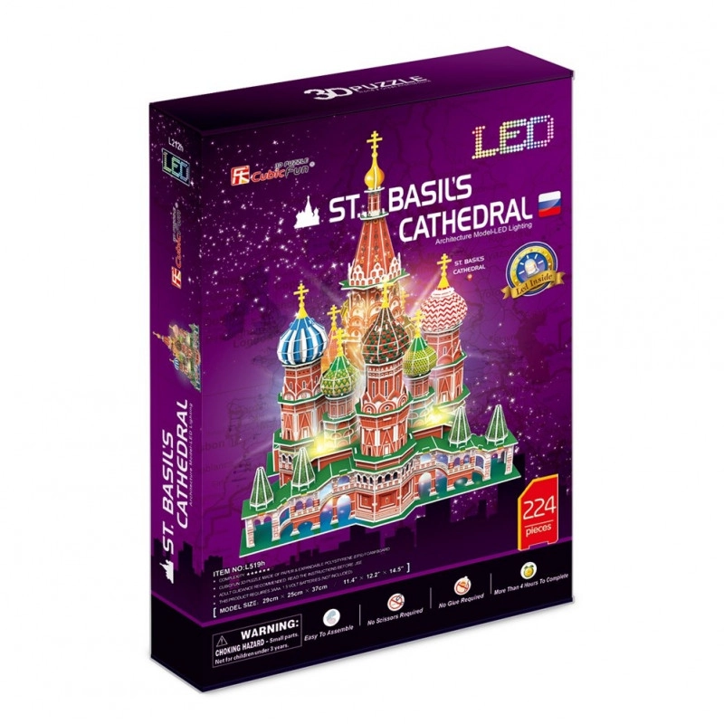 E-shop CubicFun 3D puzzle svítící Chrám Vasila Blaženého 224 ks