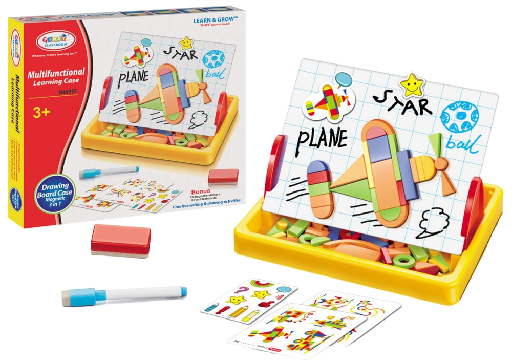 E-shop Lean Toys Magnetická tabuľa na kreslenie geometrických obrazcov magnety