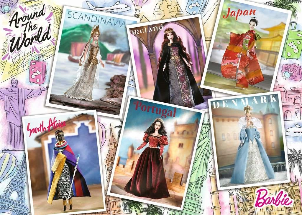 E-shop Ravensburger puzzle Barbie: Cez svet 1000 dielikov