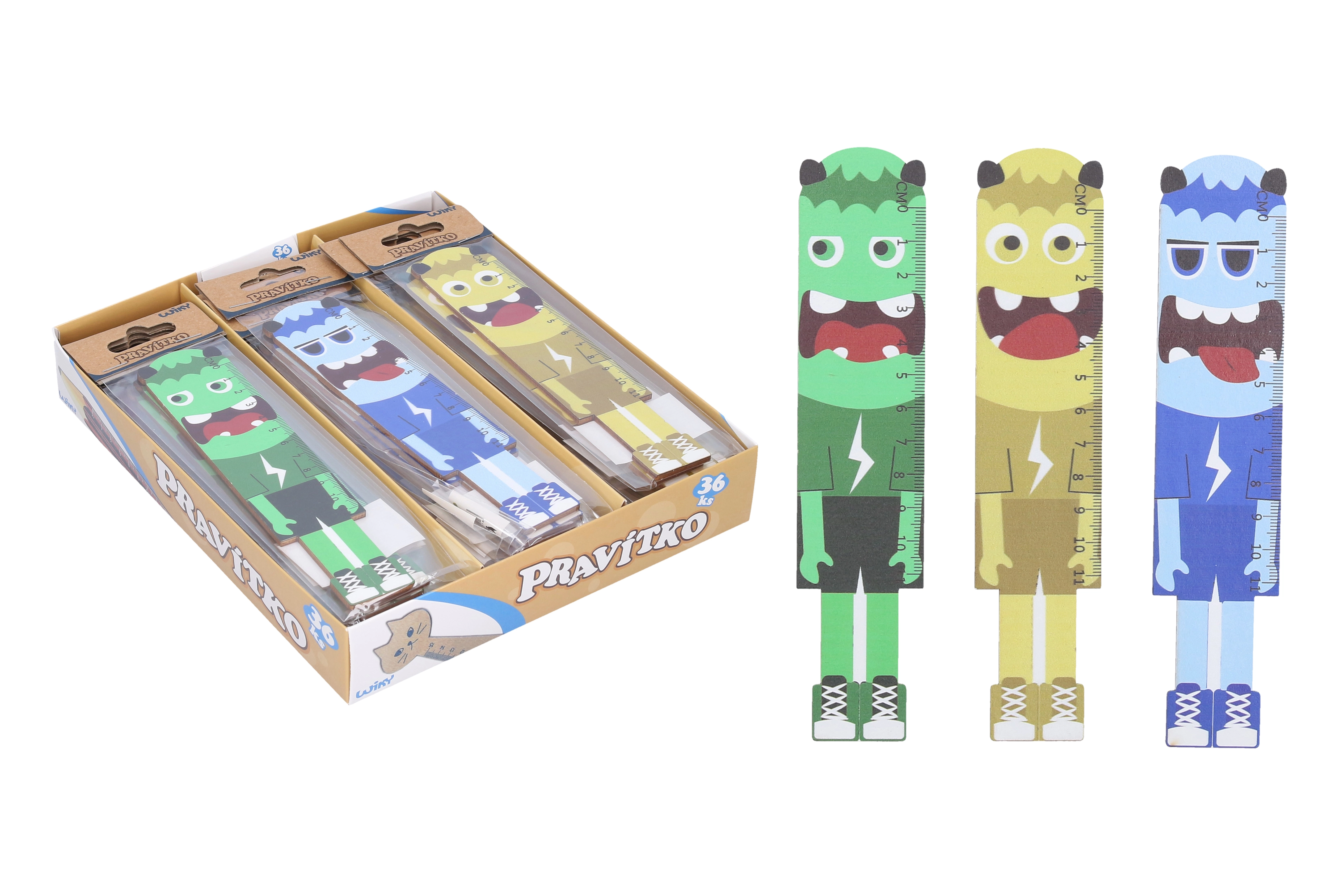 E-shop Drevené pravítko Príšerka 11 cm