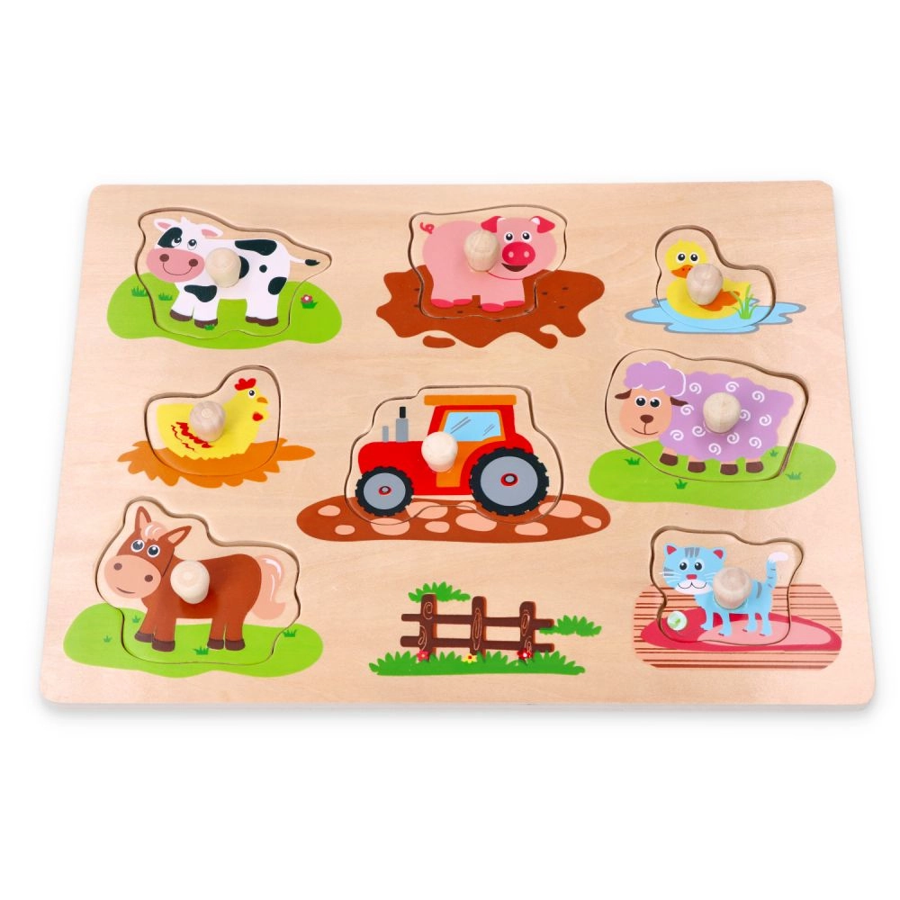 E-shop Lelin edukačný vkladačka puzzle Farma s traktorom