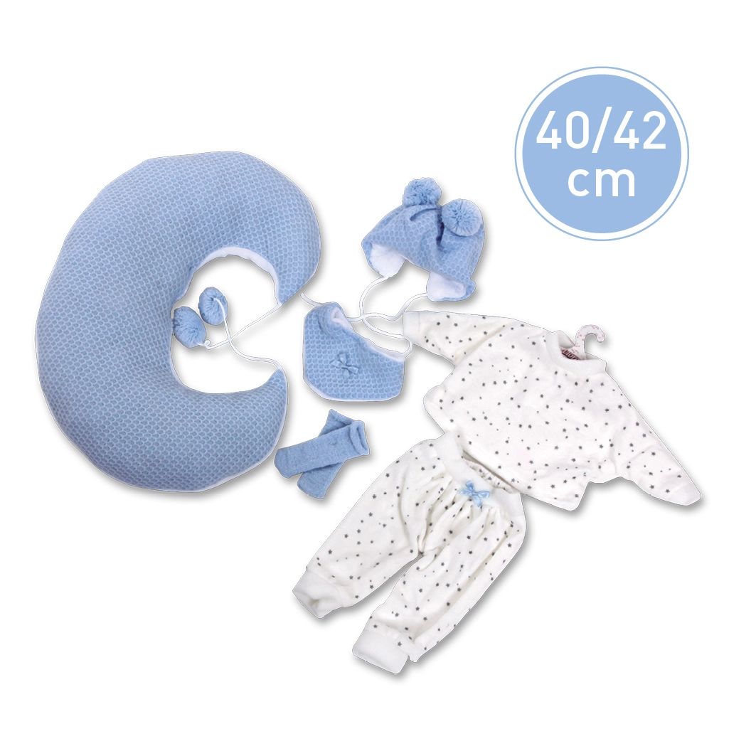 E-shop Llorens VRN738-74051 oblečenie pre bábiku bábätko NEW BORN 40-42 cm
