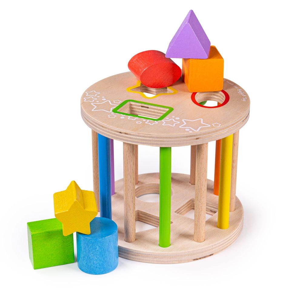 E-shop Drevený valec s tvarmi BIGJIGS BABY