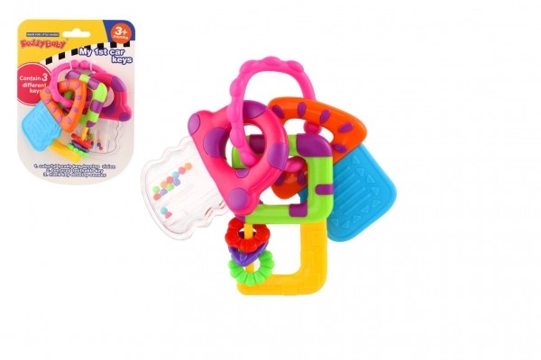 E-shop Teddies chrastítko/kousátko klíče plast 10x12cm na kartě