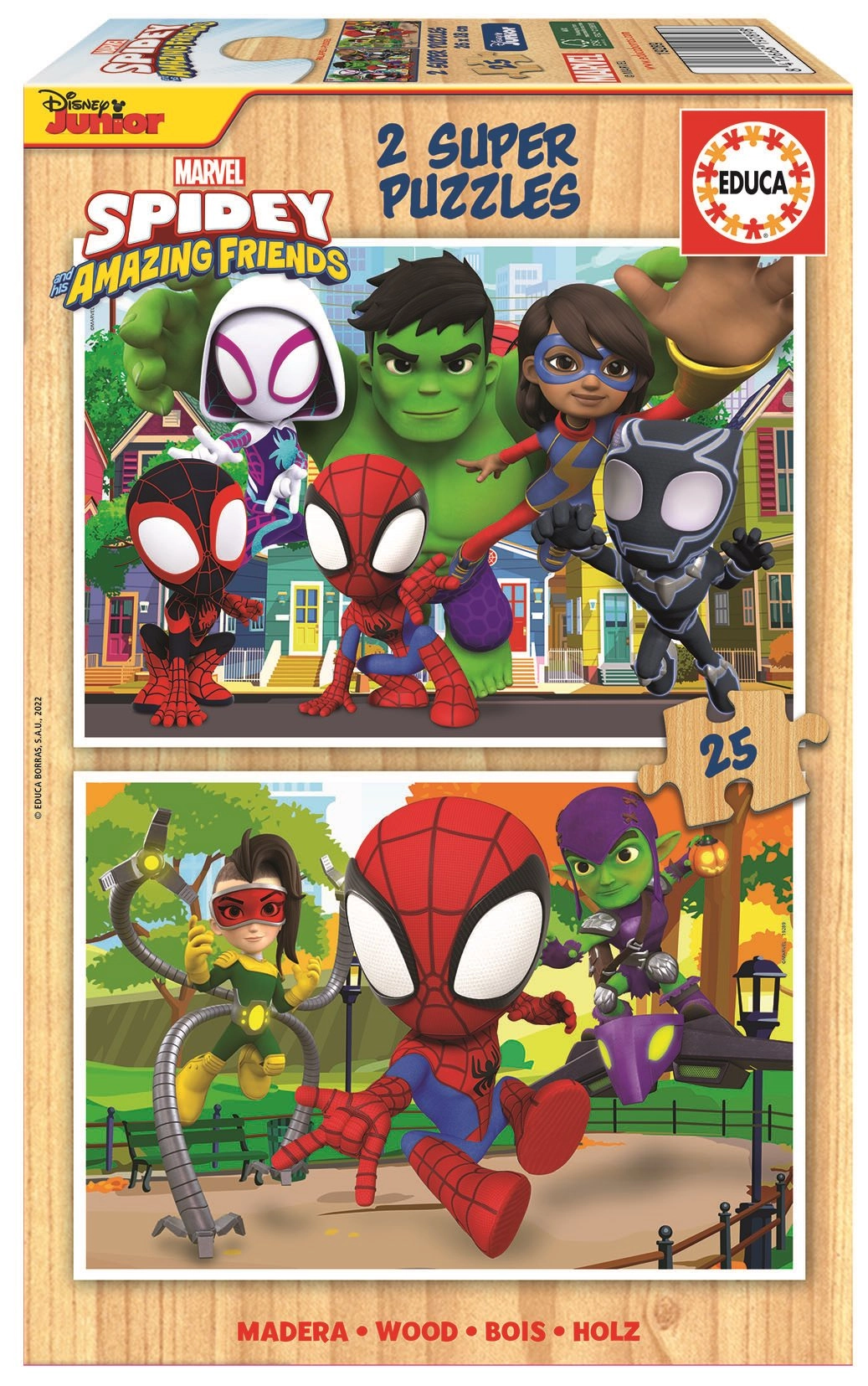 E-shop EDUCA Dřevěné Spidey a jeho úžasní přátelé 2x25 dielov