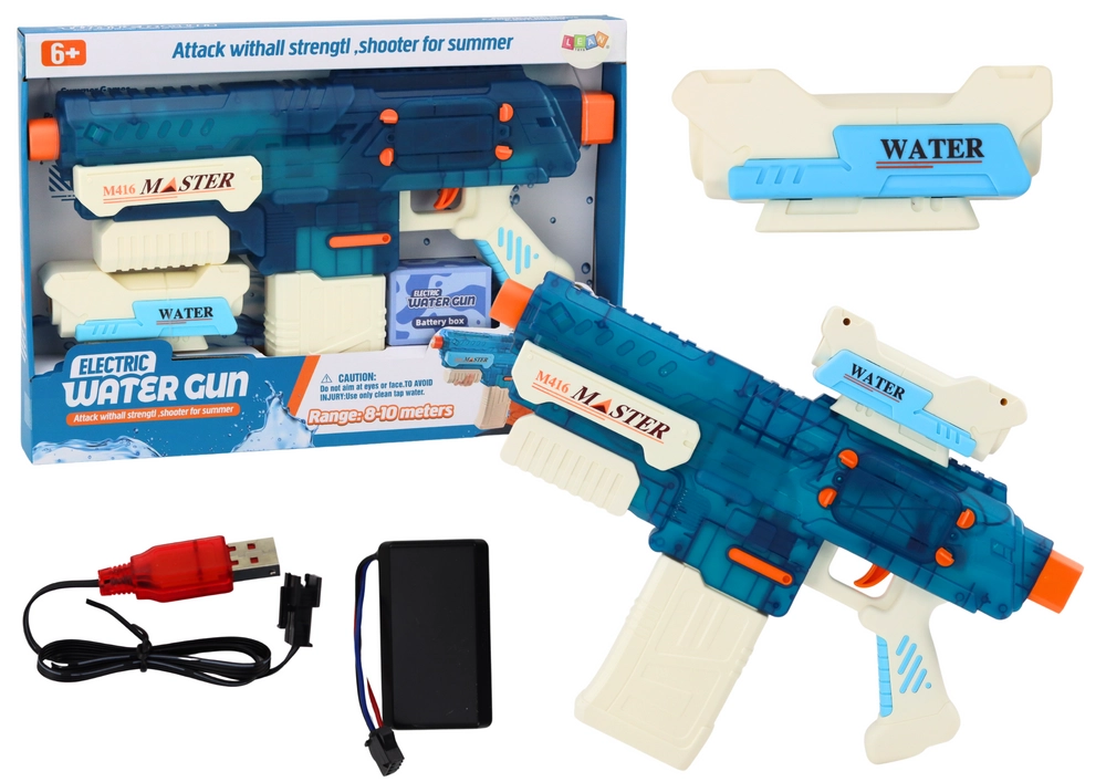 E-shop LEAN TOYS Vodná pištoľ - Puška na batérie M416 500ml, dosah 8-10m