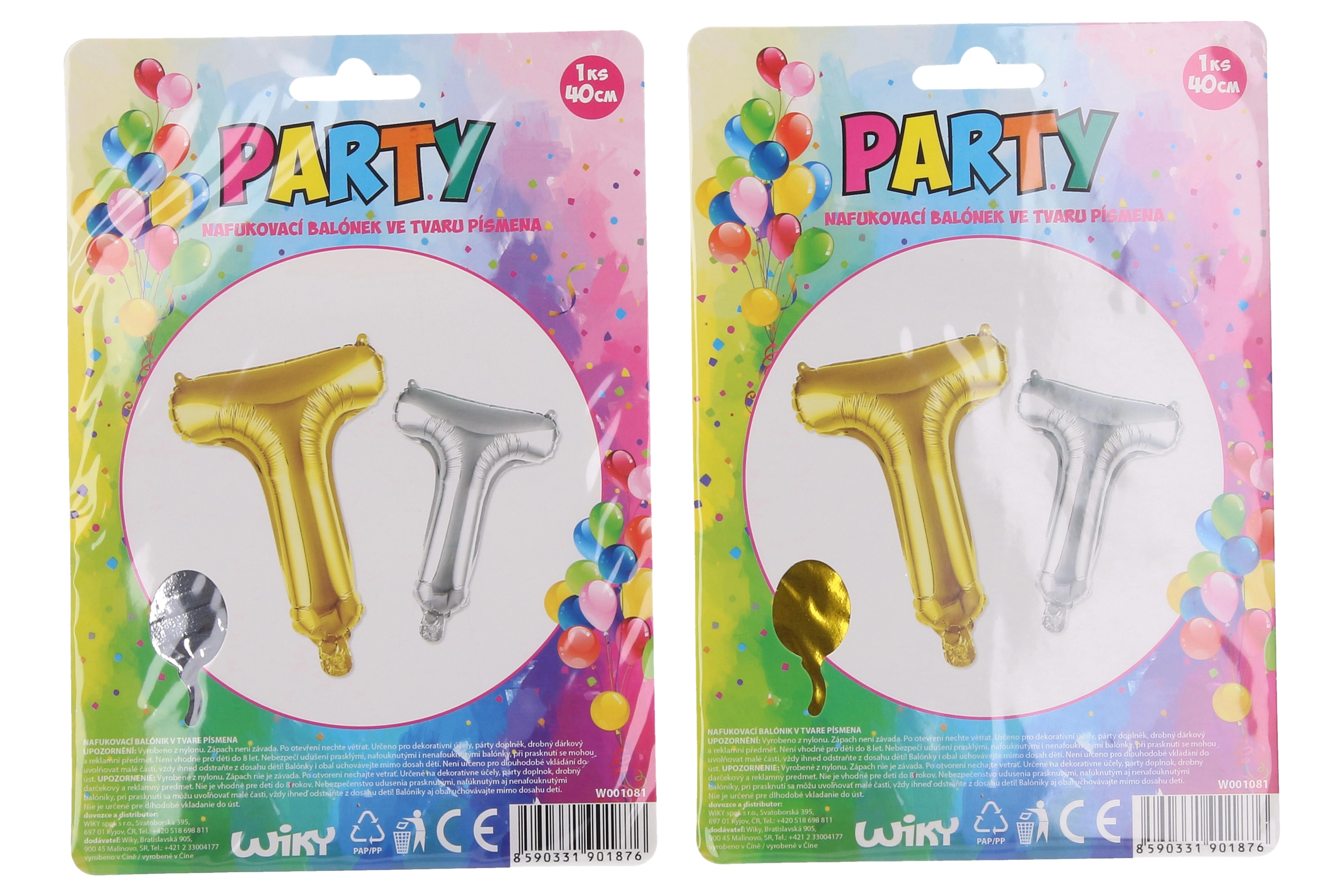 Nafukovací balónik písmeno T 40 cm