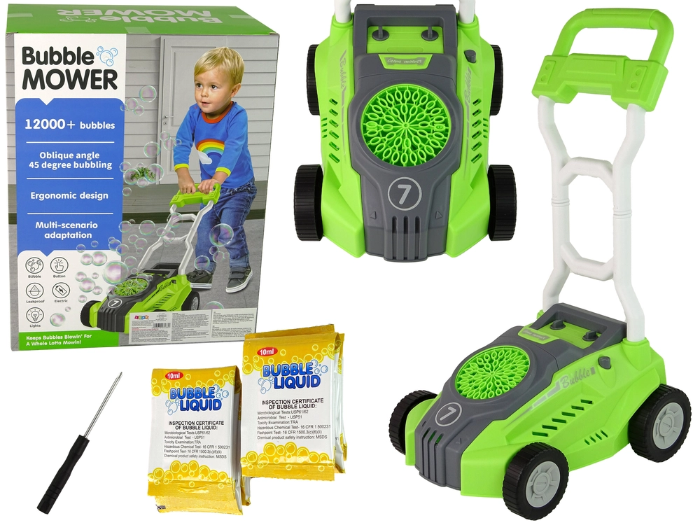 Lean Toys Bublifuk v tvare Kosačky Zelená