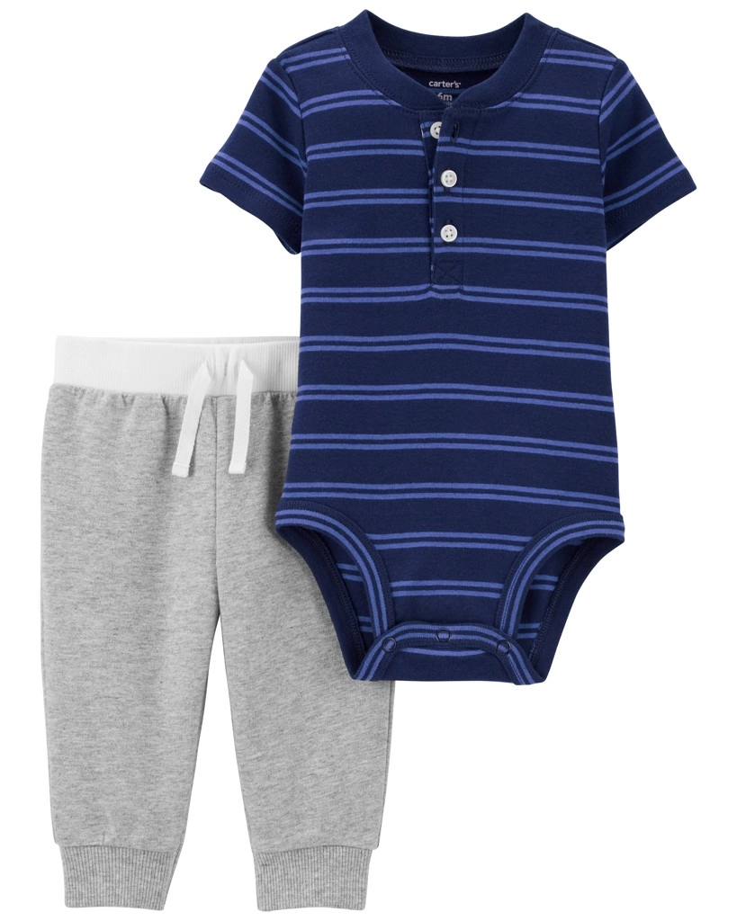 E-shop Carter’s Set 2dielny body kr. rukáv tepláky Black Animals chlapec