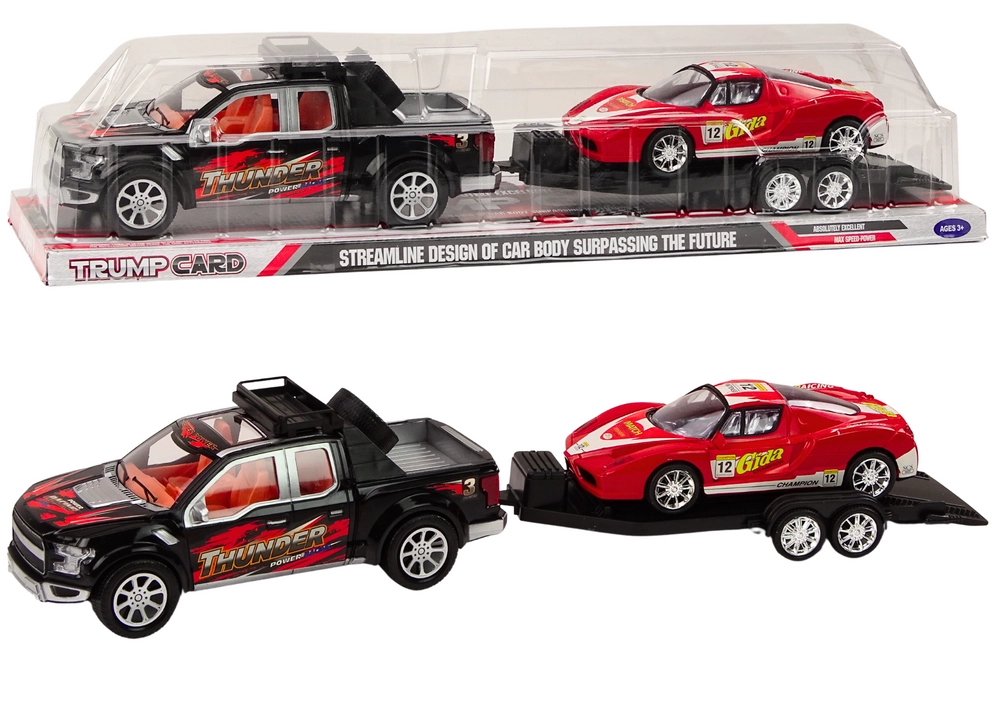 E-shop shumee Auto Pickup s odťahovým návesom Sada športových terénnych áut