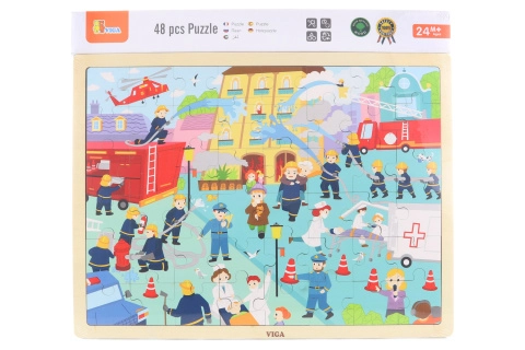 E-shop Viga puzzle na podložke 48 častí hasiči