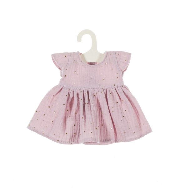 E-shop OLIMI, MUSELÍNOVÝ OBLEČEK 32 CM, Vyblednutá ružová