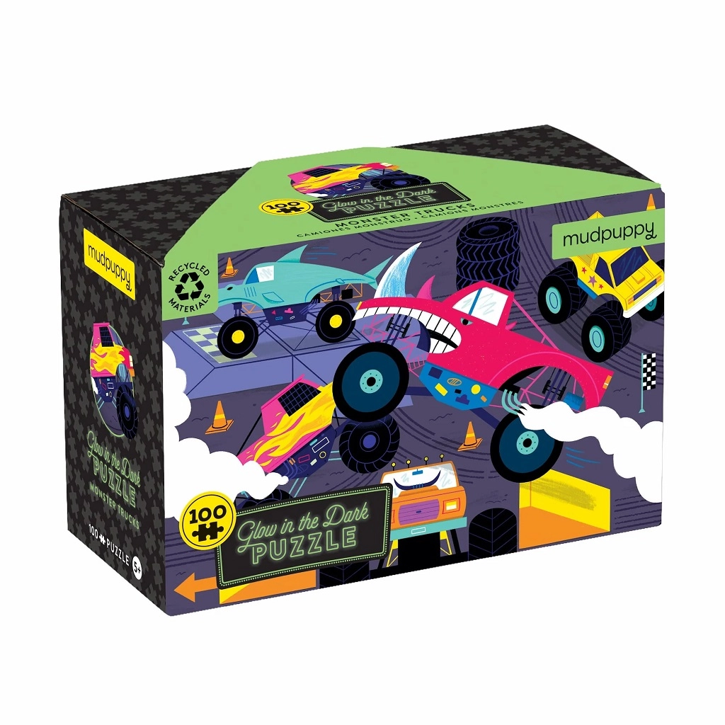 E-shop Mudpuppy Monster Trucks žiariaci v tme 100 dielov