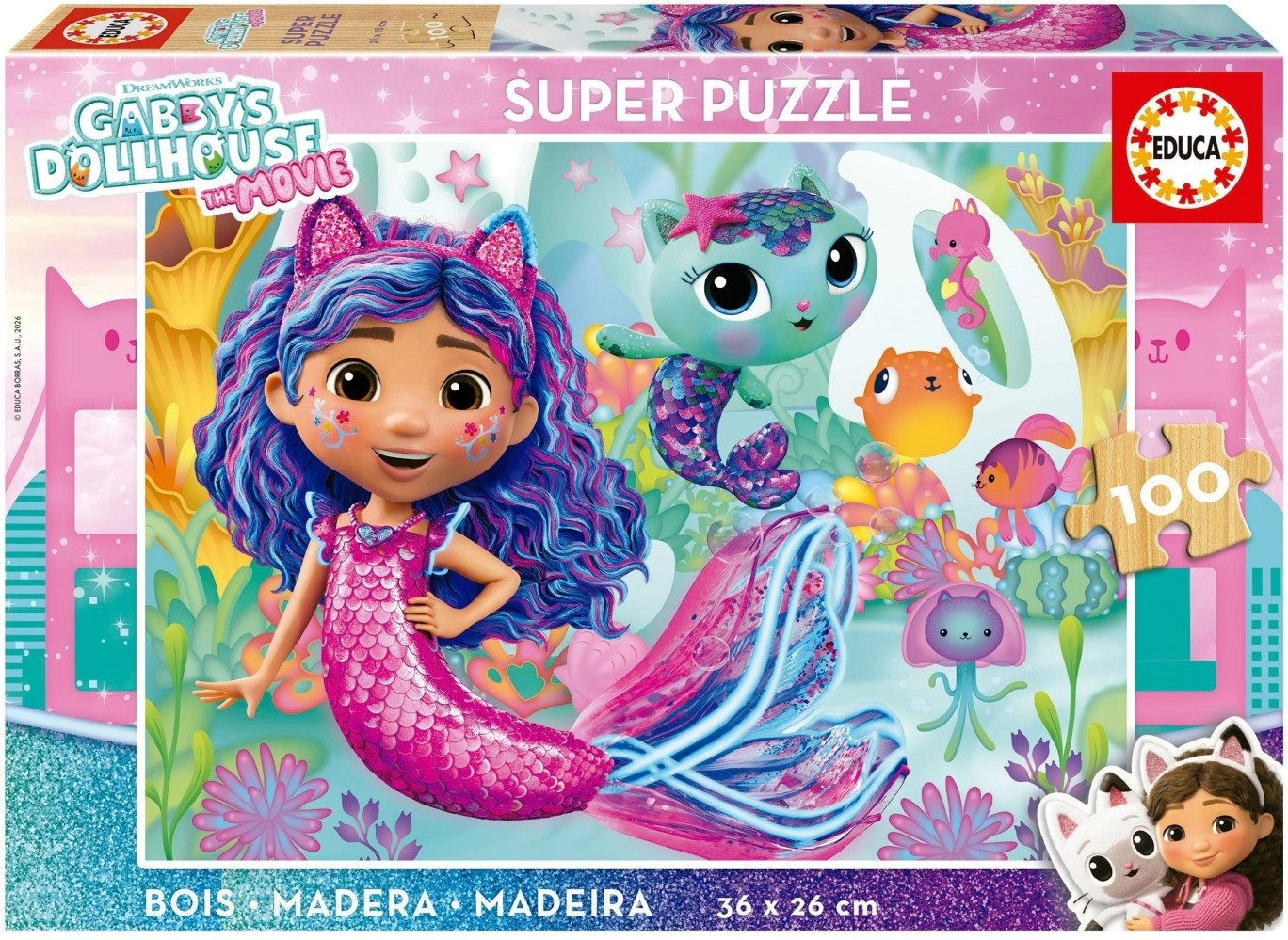 Drevené puzzle Gábinin kúzelný domček 100 dielikov