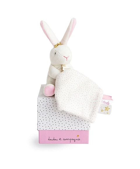 E-shop Doudou et Compagnie Paris plyšový zajačik s muchláčikom 10 cm ružová