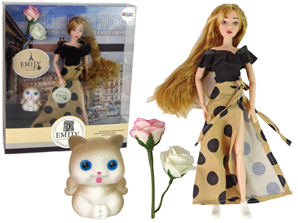LEAN TOYS Emily v bodkovanej sukni