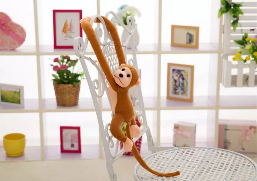 Lean Toys Opica s mláďatkom tmavohnedá 80 cm