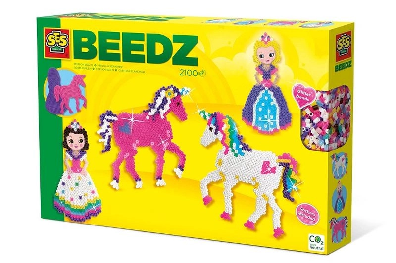 SES Creative Zažehľovacie korálky Jednorožci a Princezné, 2100 ks