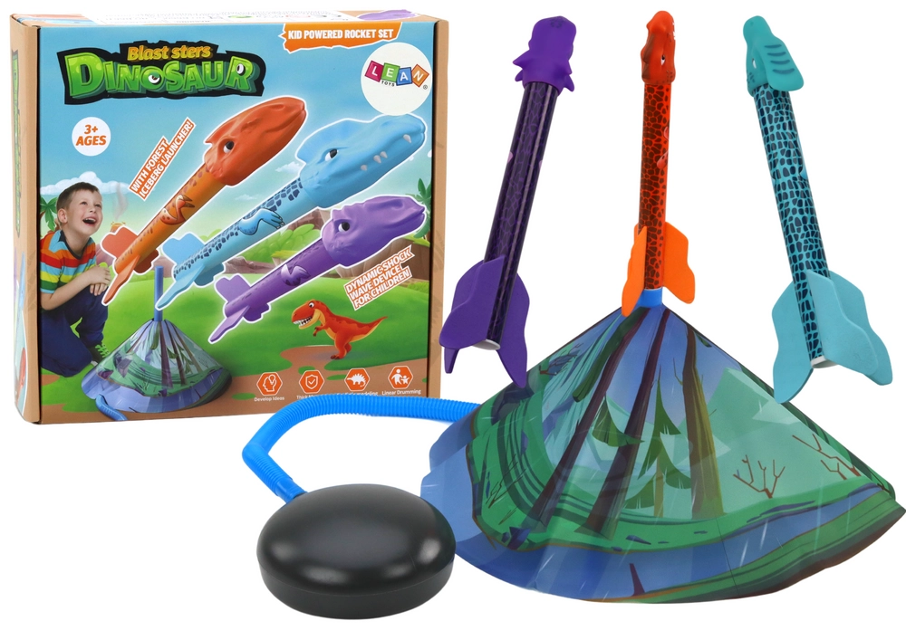 E-shop LEAN Toys Raketomet Hra Dinosaurs Forest Farebné Push Up