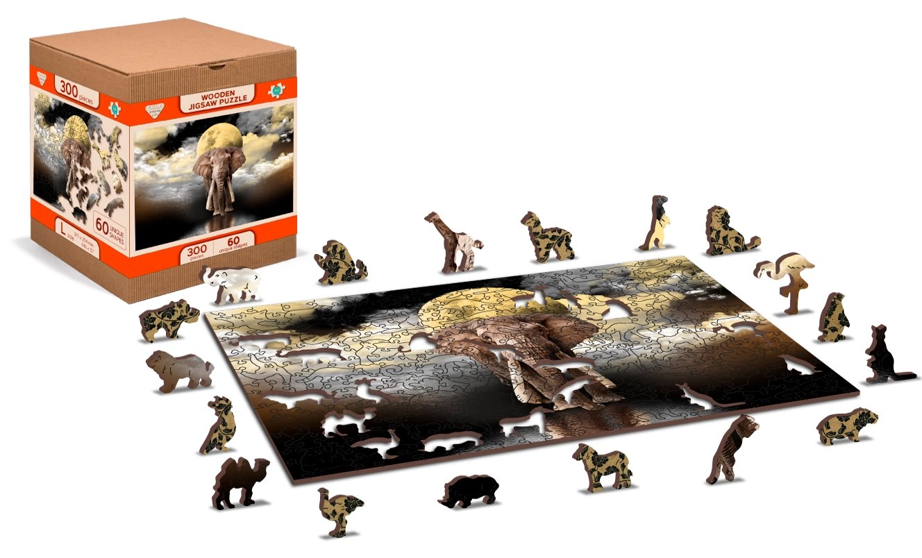 WOODEN CITY Dřevěné Sloní sny 2v1 300 dielov EKO