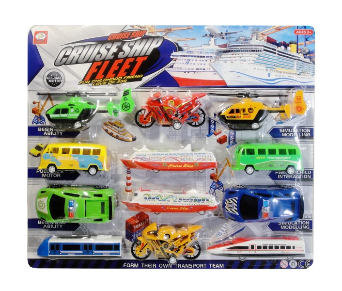 Sada hračiek – mix dopravných prostriedkov, 12 ks