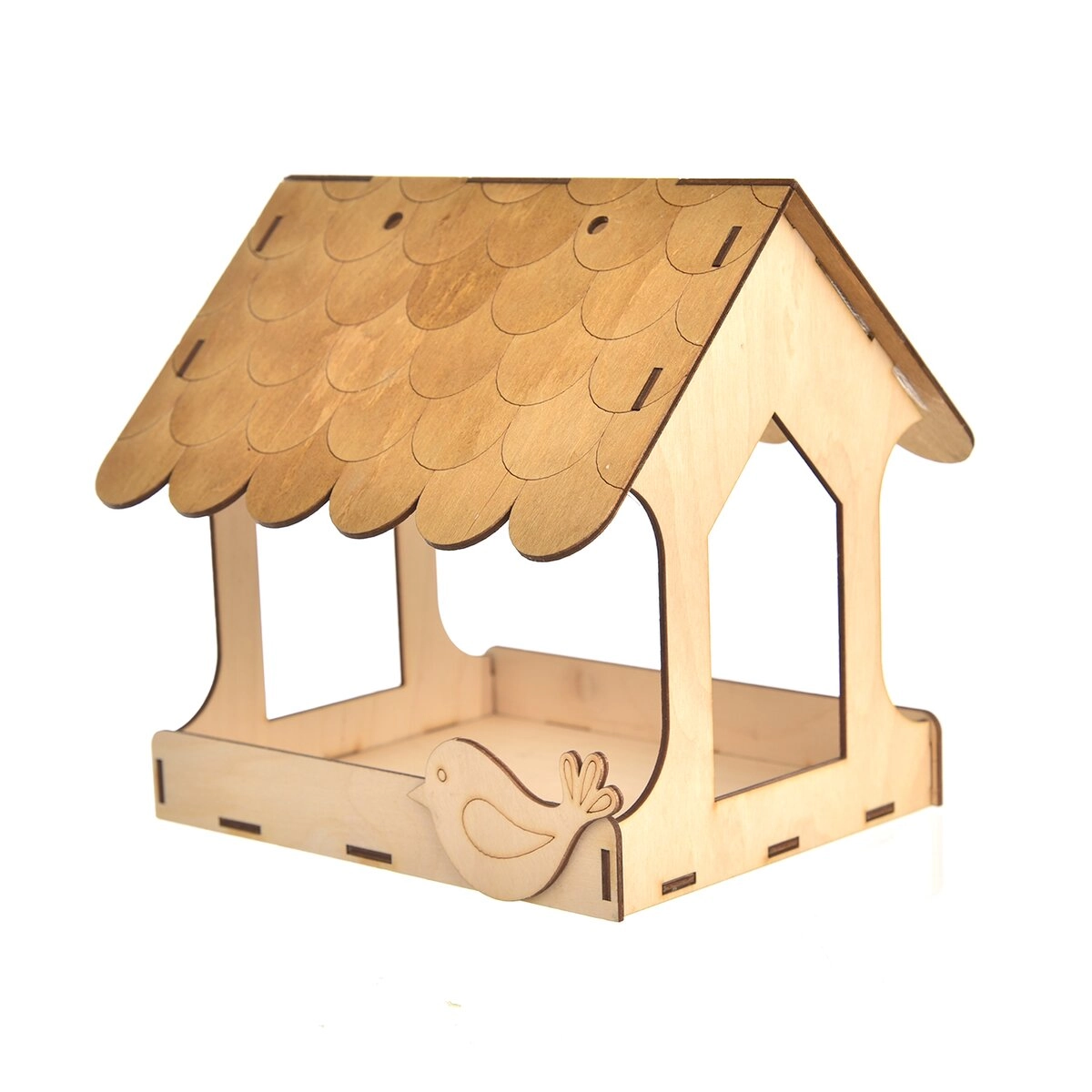 E-shop Drevené kŕmidlo pre vtáčiky na vymaľovanie 20 × 20 cm