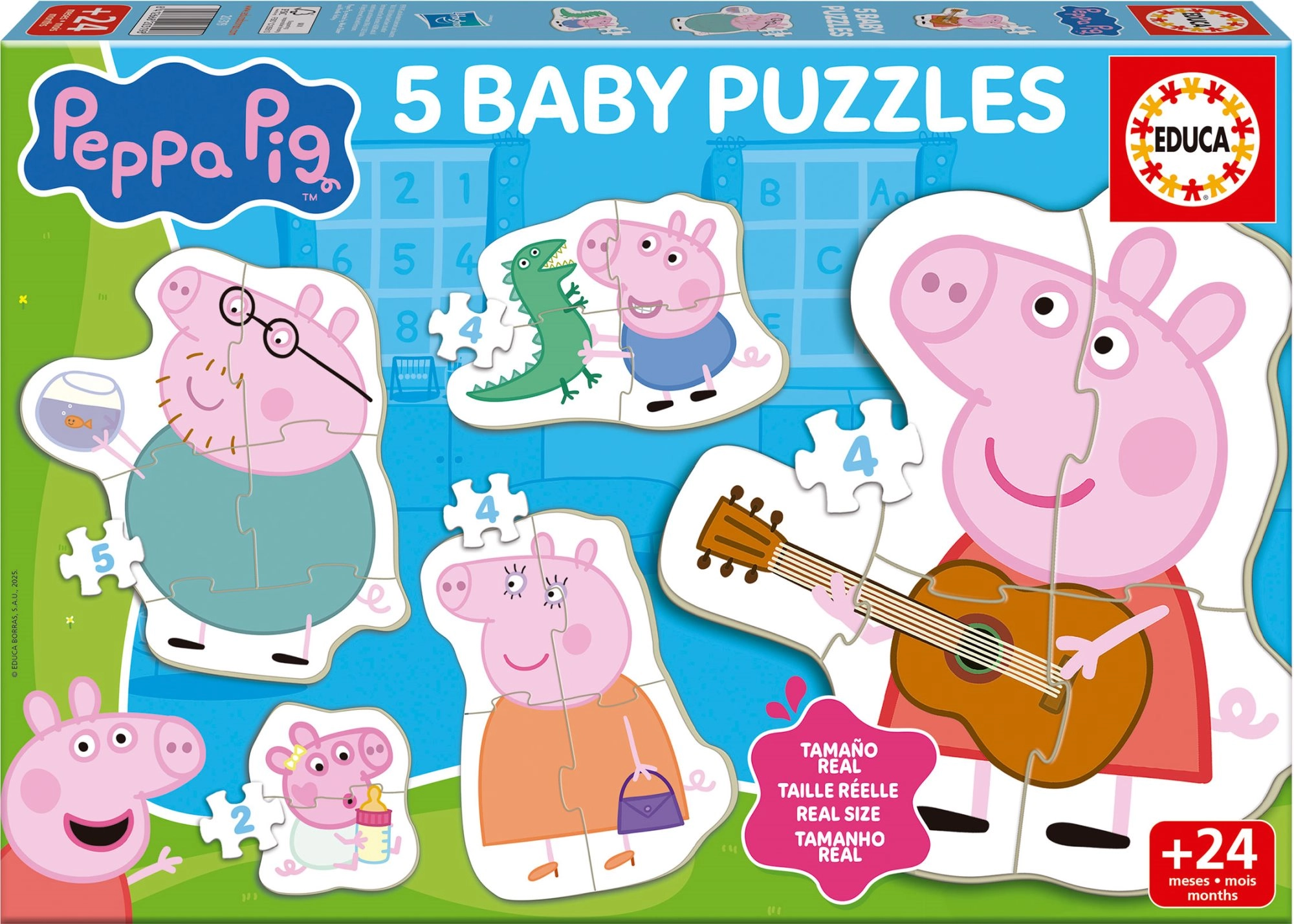 Baby puzzle Prasiatko PEPPA 5v1 (2–5 dielikov)