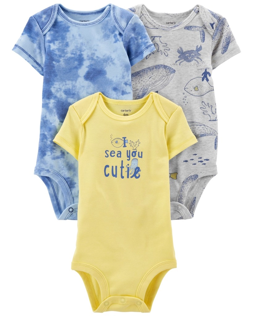 E-shop CARTERS CARTER'S Body krátky rukáv Blue Ocean chlapec 3ks