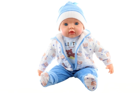 Bábätko chlapček v oblečení s medvedíkom 50 cm