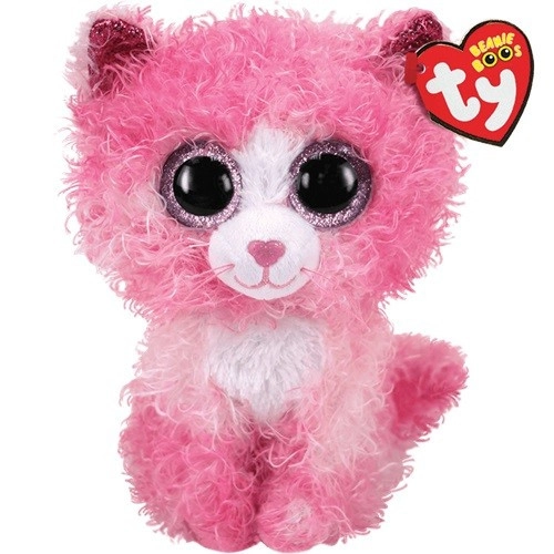 E-shop TY maskot ružová mačka s kučeravou srsťou Reagan 24 cm