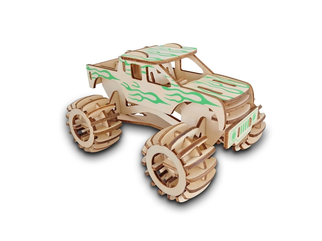 Drevené 3D puzzle Monster Truck